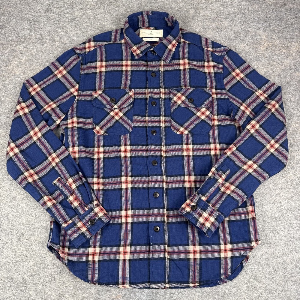 Imogene & Willie Earl Button Up Shirt Long Sleeve Plaid Flannel Mens Large L